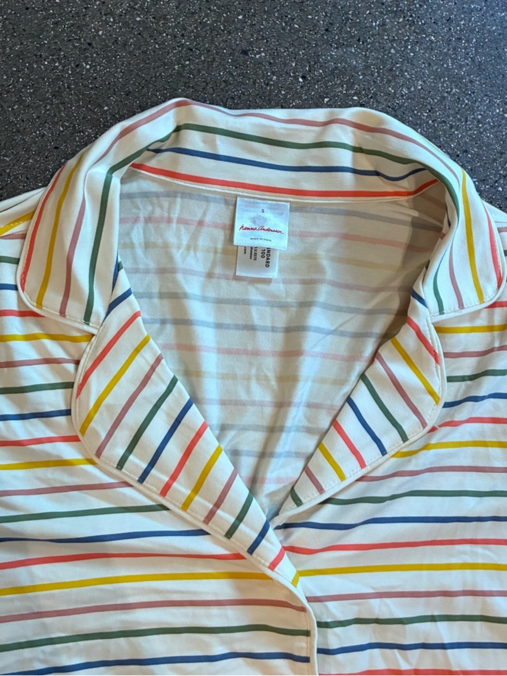Hanna Andersson Women's‎ Small Pajama Top Short Sleeve HannaSoft™ Stripe - Picture 3 of 7